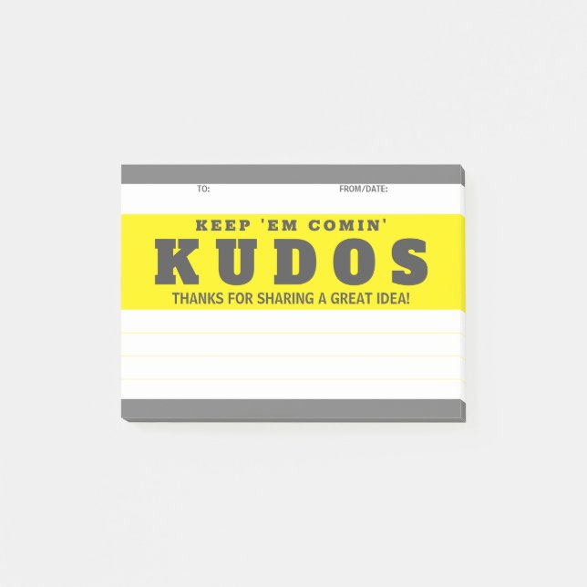 Shout out kudos great idea recognition award post-it notes (Front)
