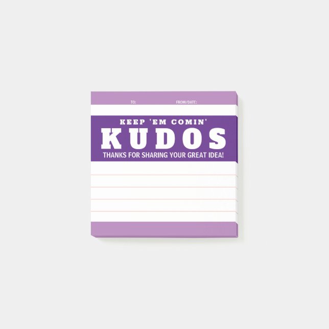 Shout out kudos great idea recognition award post-it notes (Front)