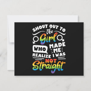 Shout Out to The Girl Lesbian Pride LGBT T Shirt G Save The Date