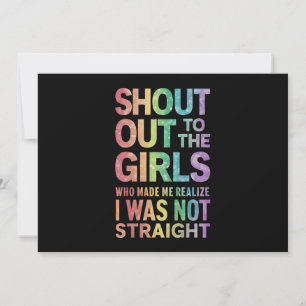 Shout Out To The Girls Gay Pride Rainbow Flag LGBT Invitation