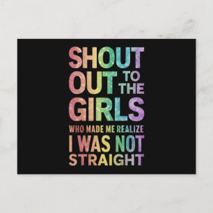 Shout Out To The Girls Gay Pride Rainbow Flag LGBT Postcard