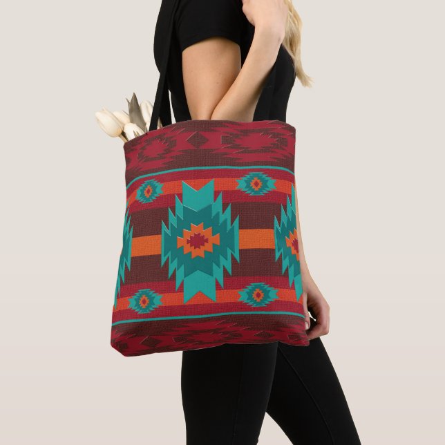 Shouthwestrn ethnic tribal pattern tote bag (Close Up)