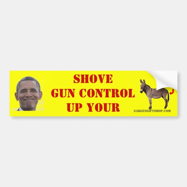 SHOVE GUN CONTROL BUMPER STICKER (Front)