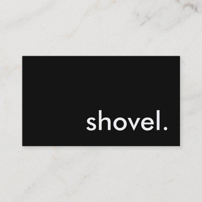 shovel. business card (Front)