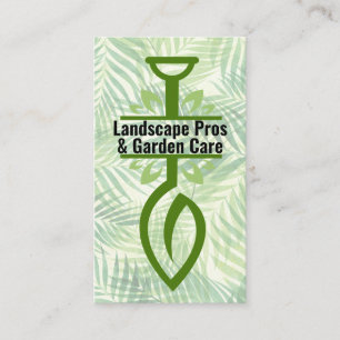 Shovel   Palm Leaves   Landscape   Gardening Business Card