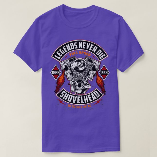 SHOVELHEAD 19661984 MOTOR Motorcycles Oldschool Ch T-Shirt (Design Front)