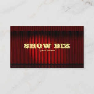 Show Biz Red - Pale Yellow Text Business Card