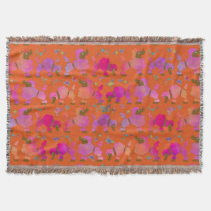 Show Dogs Groomed and Ready to Prance at Sunset Throw Blanket