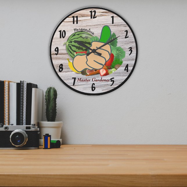 Show em the thumb Personalised Master Gardener Large Clock (Creator Uploaded)