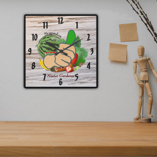 Show em the thumb Personalised Master Gardener Square Wall Clock