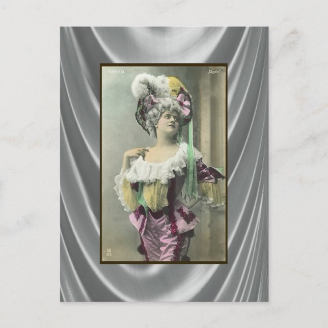 Show Girl Risque French Dancer Postcard (Front)