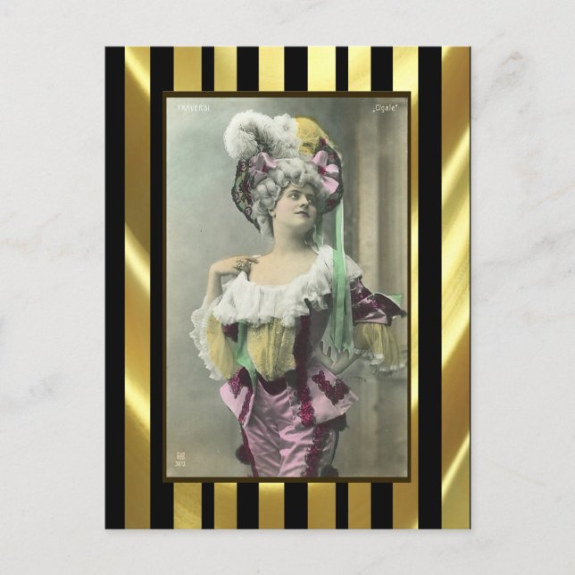 Show Girl Risque French Dancer Postcard (Front)