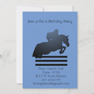  Show jumper clearing an obstacle.       Invitation