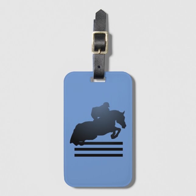  Show jumper clearing an obstacle.     Luggage Tag (Front Vertical)