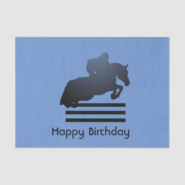  Show jumper clearing an obstacle.      Tissue Paper (Front)