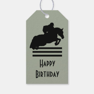 Show Jumper Silhouette for Horse Lovers Birthday Gift Tags