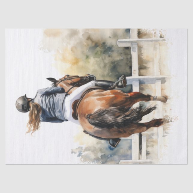 Show Jumping Eventing Horse Decoupage Tissue Paper (Front)