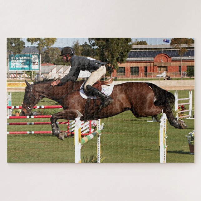 Show jumping horse and rider 2 jigsaw puzzle (Horizontal)