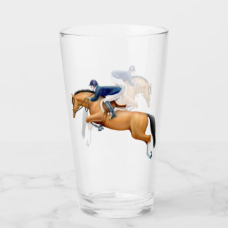 Show Jumping Horse Equestrian Glass Tumbler