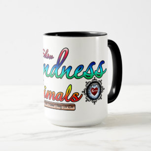 Show Kindness To Animals Rainbow Typography Mug