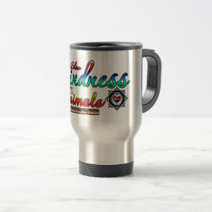 Show Kindness To Animals Rainbow Typography Travel Mug