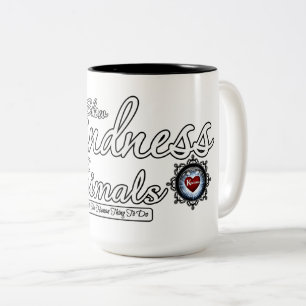 Show Kindness To Animals Two-Tone Coffee Mug