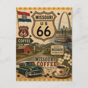 Show Me State Route 66 Greetings Postcard
