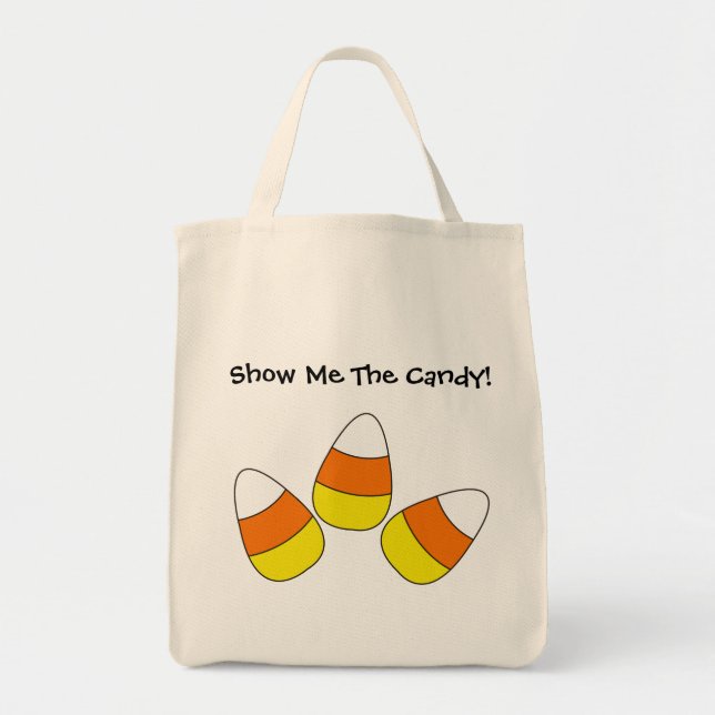 Show Me The Candy Halloween Tote Bag (Front)