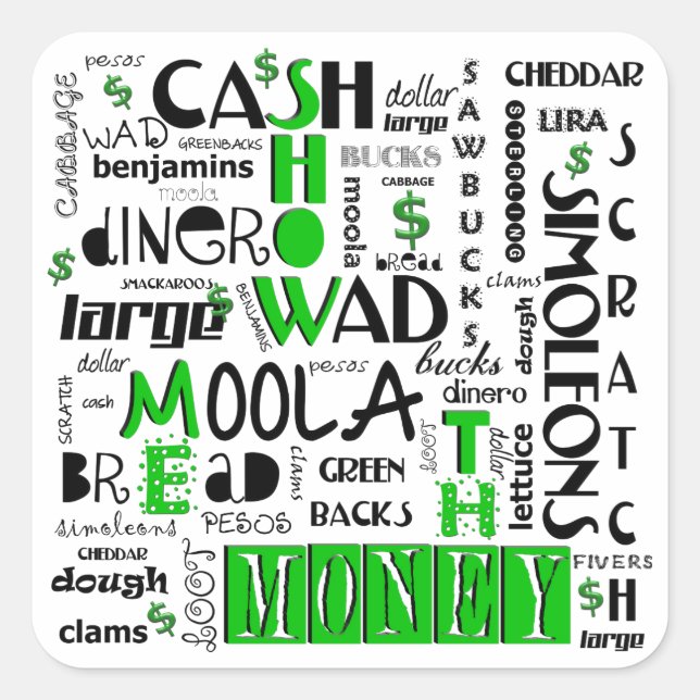 Show me the Money Square Stickers (Front)