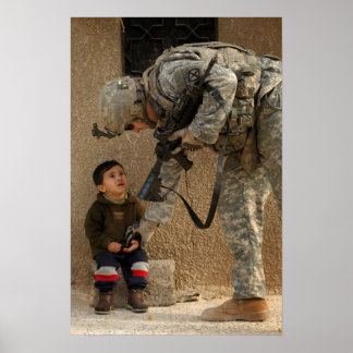 Show Me Where It Hurts Military Soldier and Child Poster