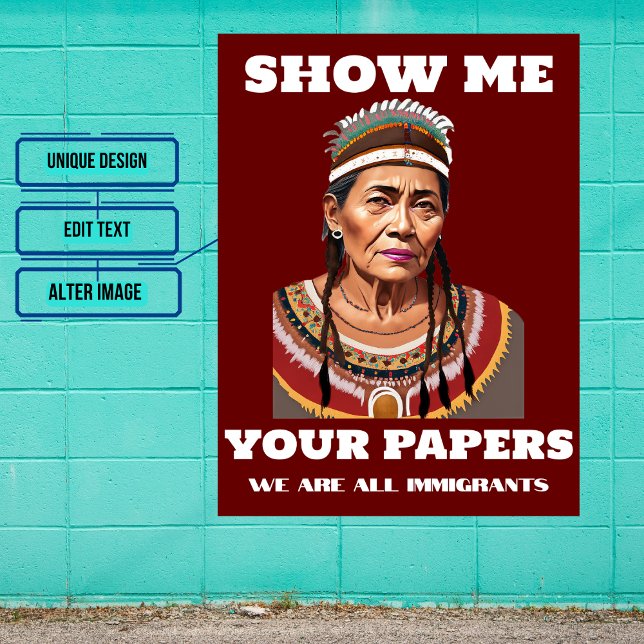 Show Me Your Papers Immigration Female Poster (Remember that you can INSTANT DOWNLOAD. Look for other variations in the collection.)