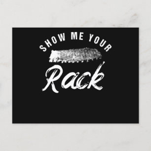 Show Me Your Rack   Funny Smoked BBQ Ribs Lover Holiday Postcard