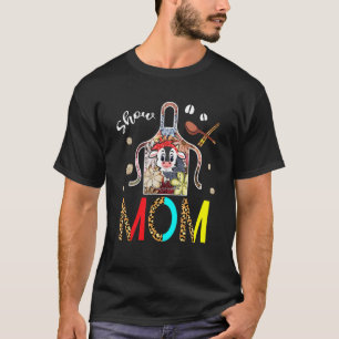 Show Mum Cow Leopard Floral Apron Cook Farmer Cow T-Shirt