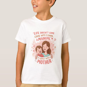 Show Mum Love: "No Manual, Just Mother" Cute Doodl T-Shirt