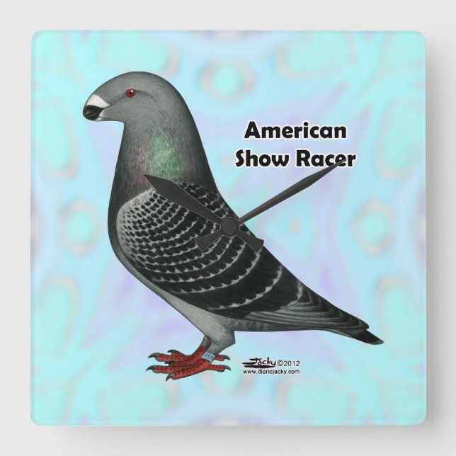 Show Racer ASR Square Wall Clock (Front)