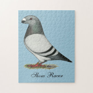 Show Racer Blue Bar Pigeon Jigsaw Puzzle