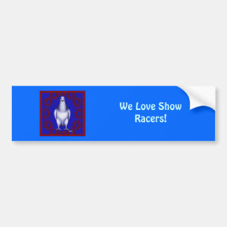 Show Racer Red and Blue Bumper Sticker