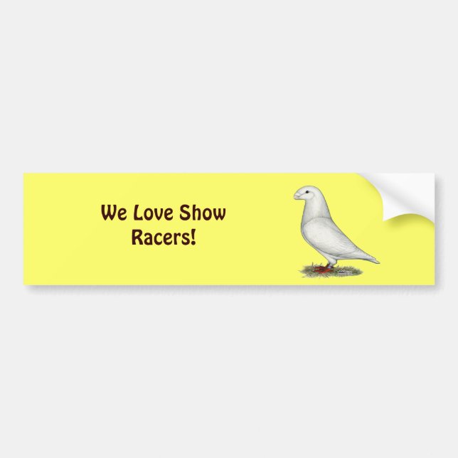 Show Racer White Bumper Sticker (Front)