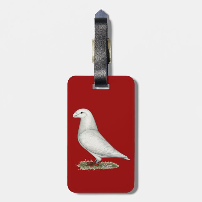 Show Racer White Luggage Tag (Back Vertical)