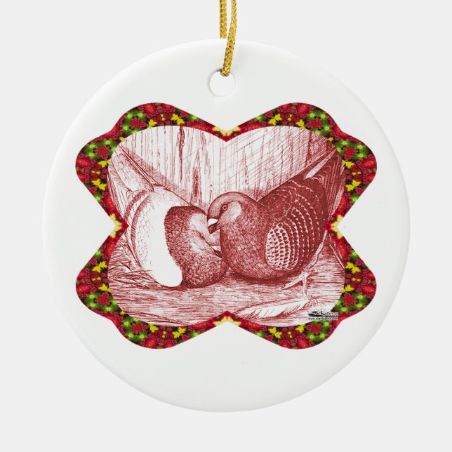 Show Racers In Red Ceramic Tree Decoration (Front)