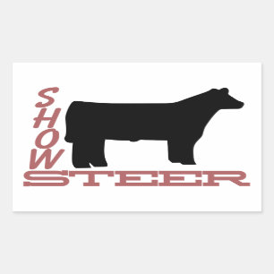 Show Steer Rectangular Sticker