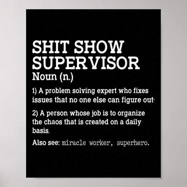 Show Supervisor A Problem Solving Expert Who Fixes Poster (Front)