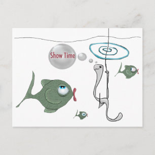 "Show Time" Funny Fish Postcard