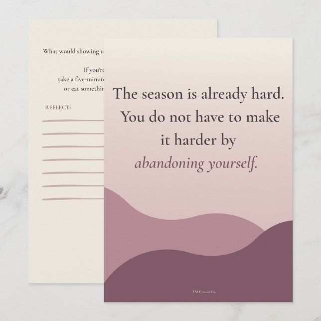 Show Up for Yourself | Reflection Invitation (Front/Back)