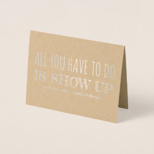 Show Up Funny Bridesmaid / Maid of Honour Foil Card