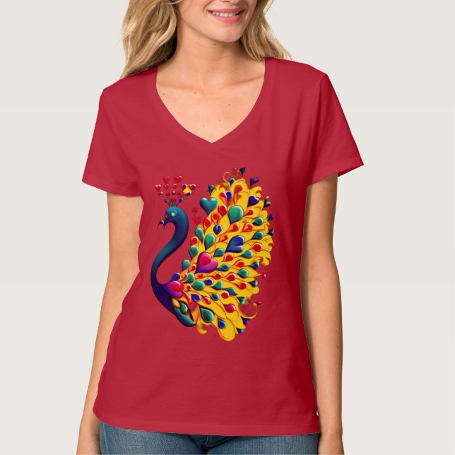 Show Your Feathers  V-Neck T-Shirt (Front)