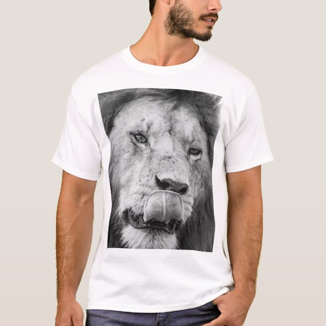 Show Your Strength with Our Lion Print Shirt (Front)