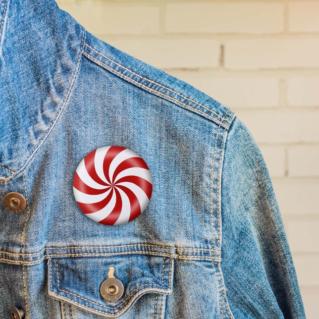 Show Your Sweet Tooth Peppermint Candy  6 Cm Round Badge (Show your sweet tooth with a peppermint candy button. )
