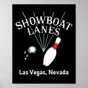 Showboat Lanes Bowling Retro Vintage Las Vegas Cas Poster