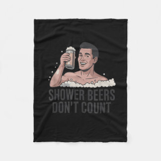 Shower Beers Don’t Count Funny Beer Lover Retro  Fleece Blanket